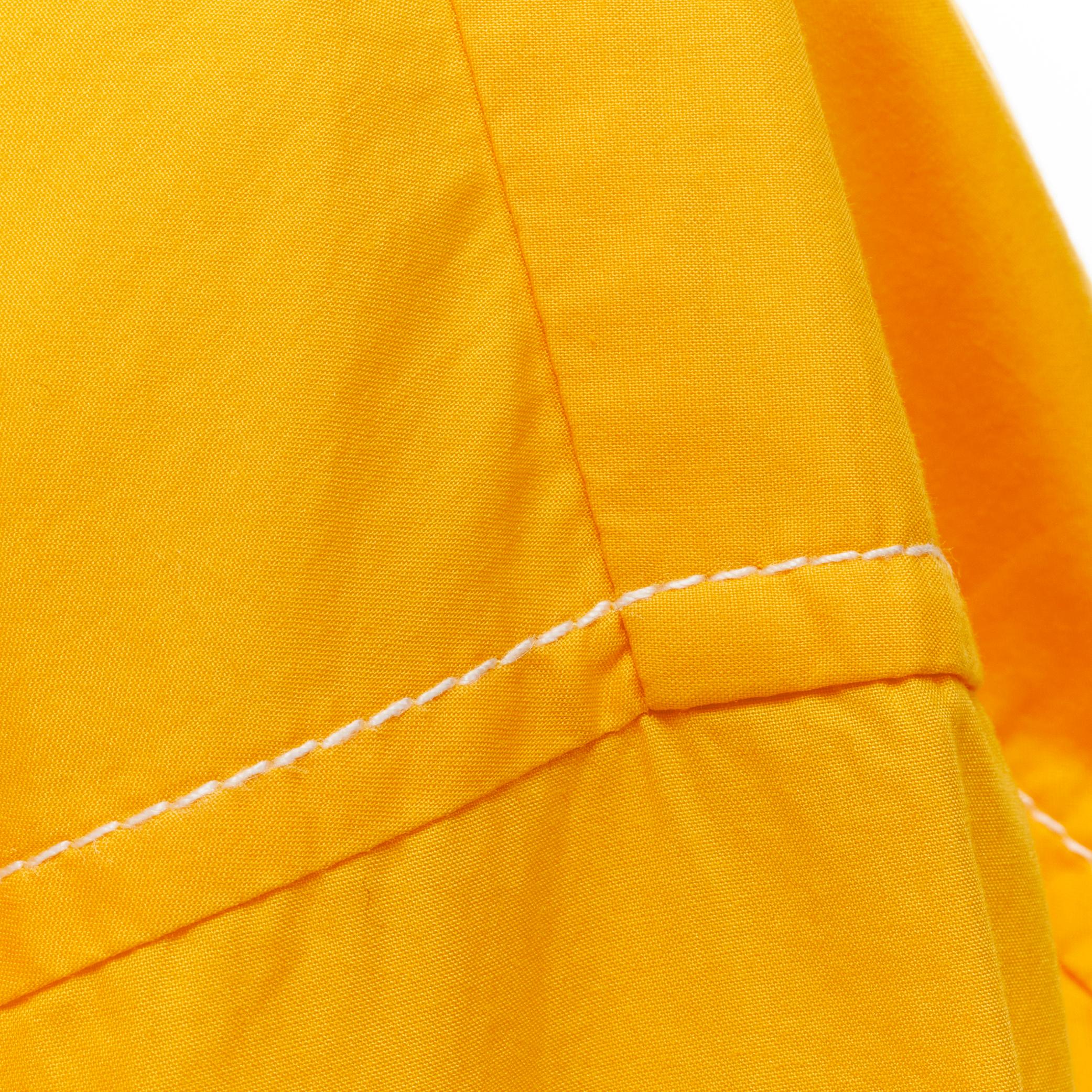 MARNI egg yolk yellow cotton spread collar knee length shirt dress IT36 XS For Sale 3