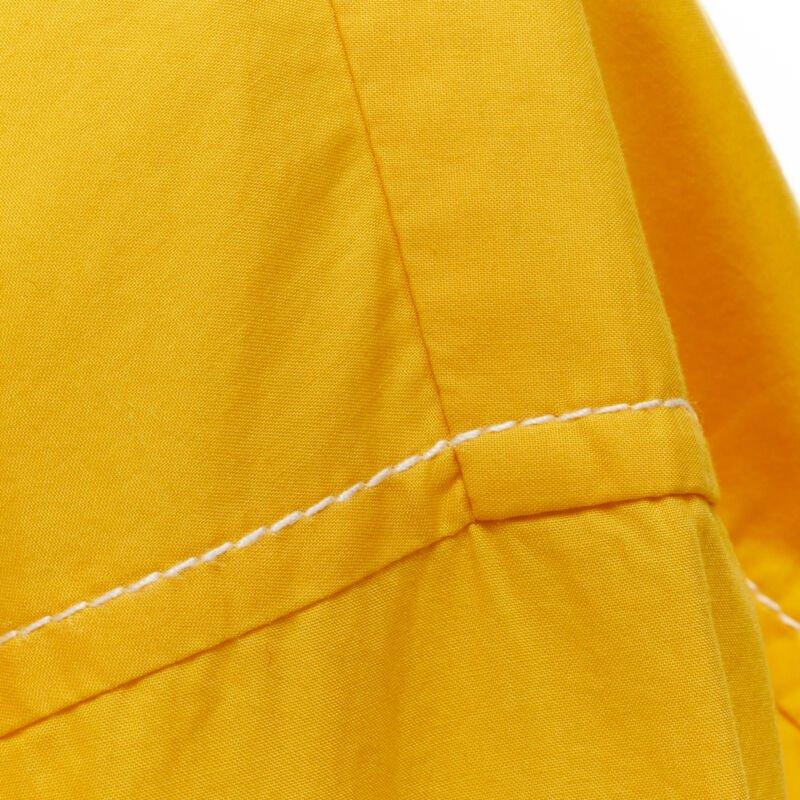 MARNI egg yolk yellow cotton spread collar knee length shirt dress IT36 XS For Sale 5