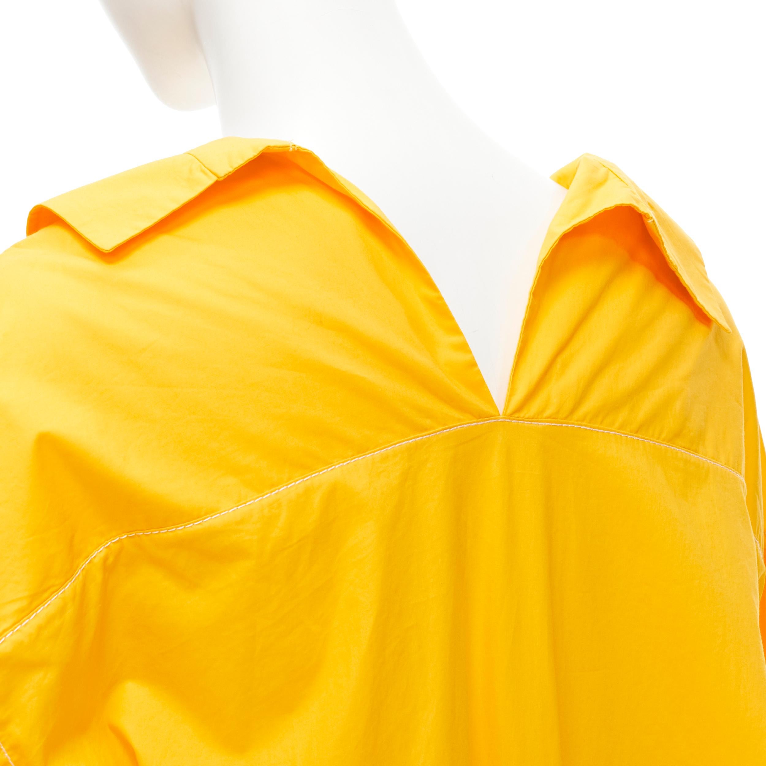 MARNI egg yolk yellow cotton spread collar knee length shirt dress IT36 XS 
Reference: CELG/A00174 
Brand: Marni 
Material: Cotton 
Color: Yellow 
Pattern: Solid 
Closure: Button 
Made in: Italy 

CONDITION: 
Condition: Excellent, this item was