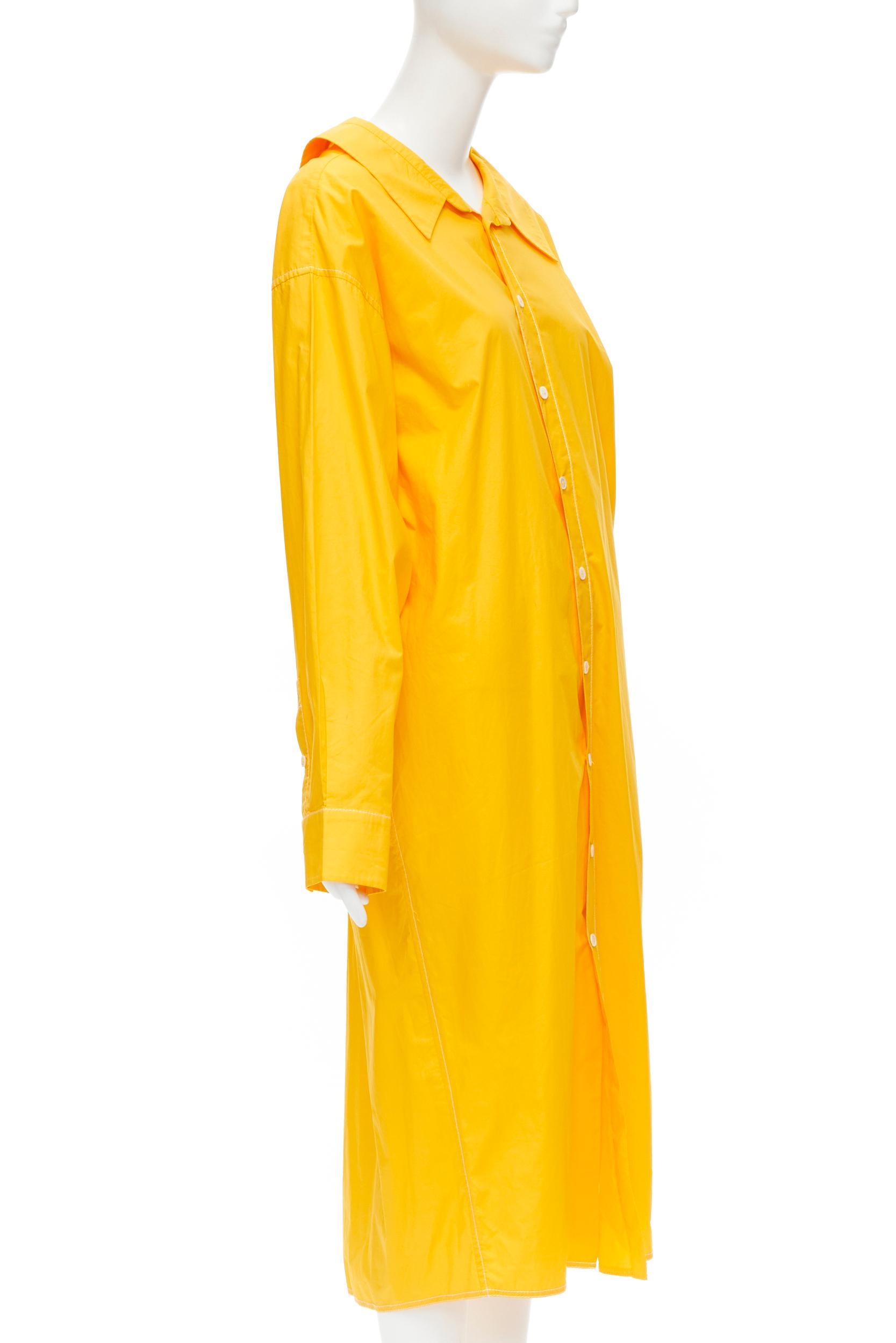 Jaune MARNI - Robe chemise à col roulé en coton jaune jaune, taille IT 36 XS en vente