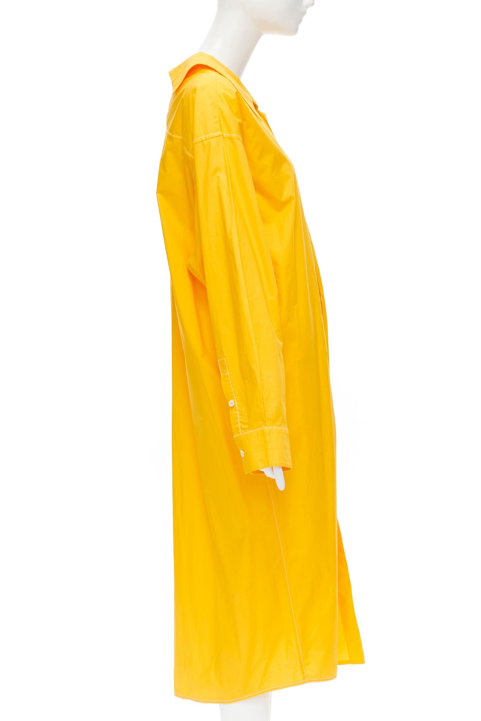 MARNI - Robe chemise à col roulé en coton jaune jaune, taille IT 36 XS Excellent état - En vente à Hong Kong, NT