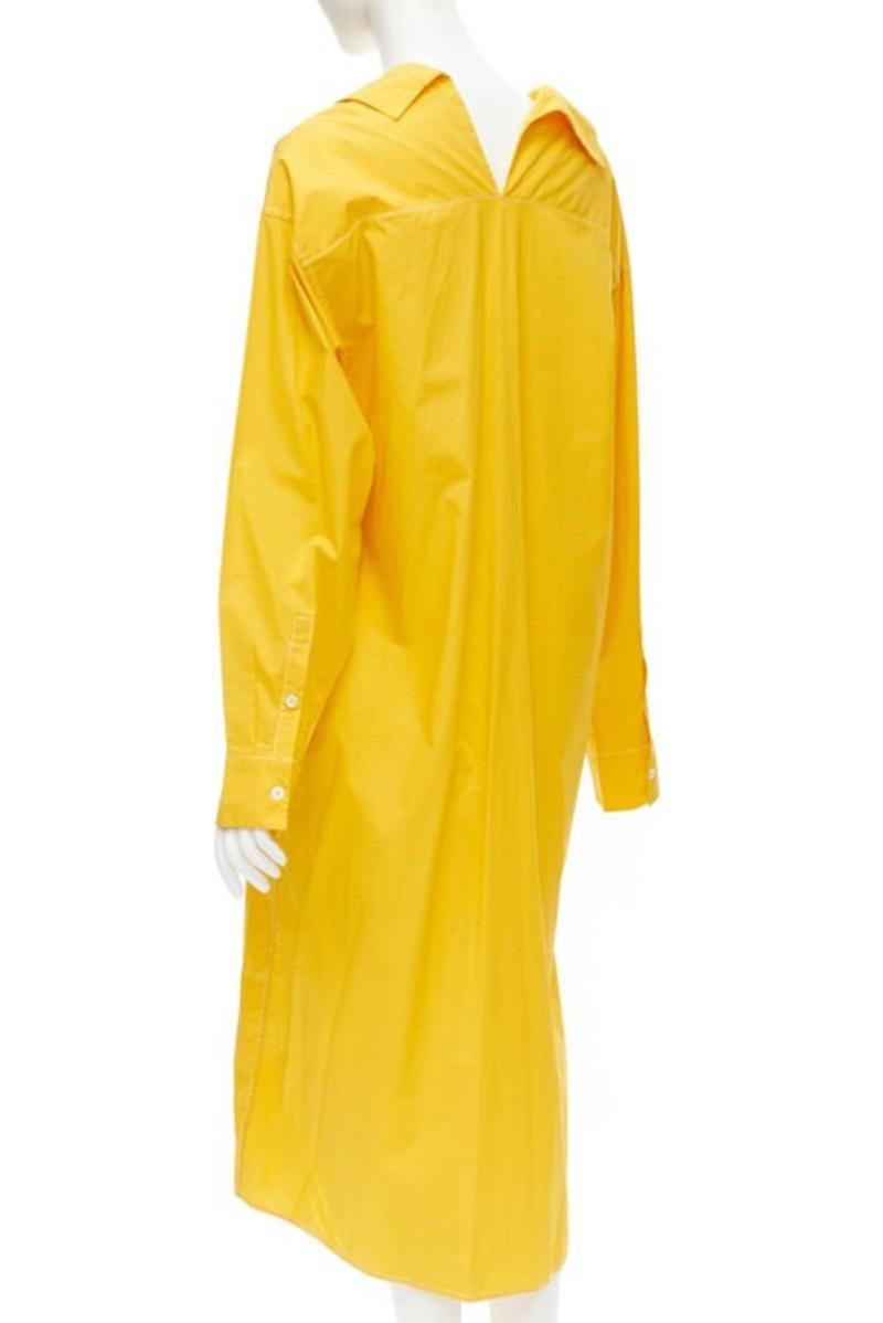 MARNI egg yolk yellow cotton spread collar knee length shirt dress IT36 XS For Sale 1