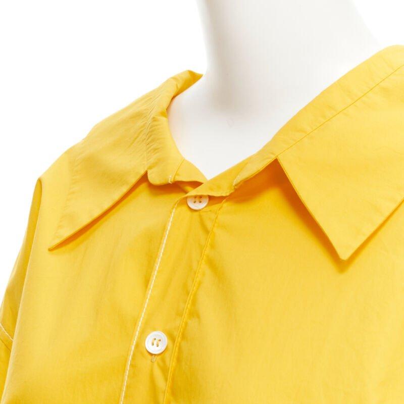 MARNI egg yolk yellow cotton spread collar knee length shirt dress IT36 XS For Sale 2