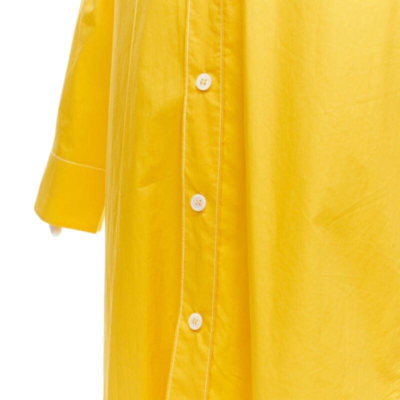 MARNI egg yolk yellow cotton spread collar knee length shirt dress IT36 XS For Sale 3