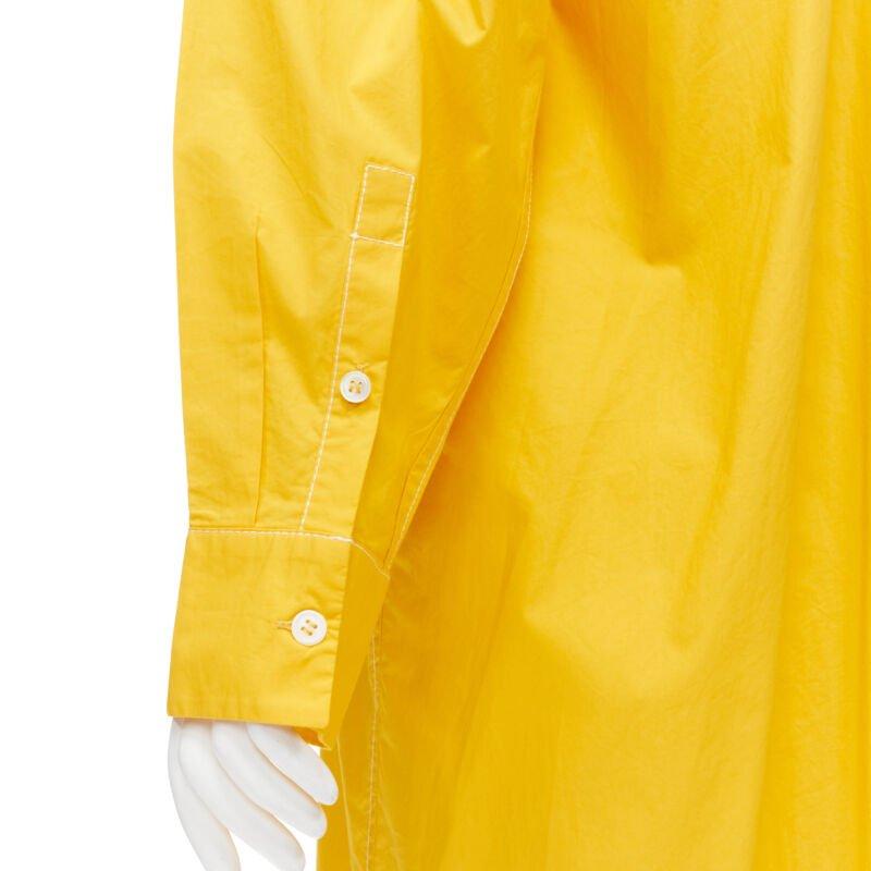 MARNI egg yolk yellow cotton spread collar knee length shirt dress IT36 XS For Sale 4