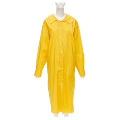 MARNI egg yolk yellow cotton spread collar knee length shirt dress IT36 XS