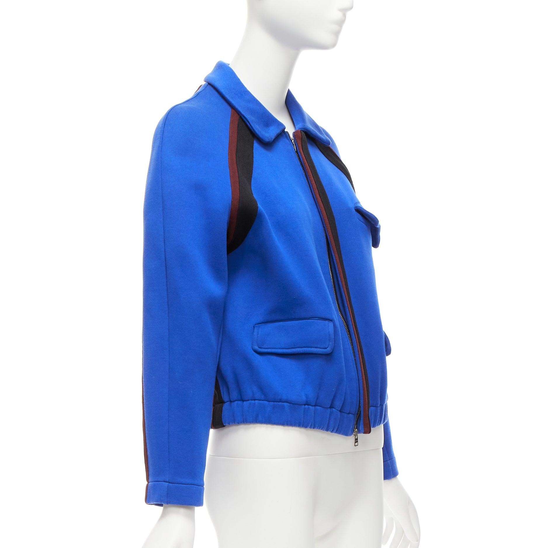 Blue MARNI electric blue track suit raglan bomber jacket IT38 XS For Sale