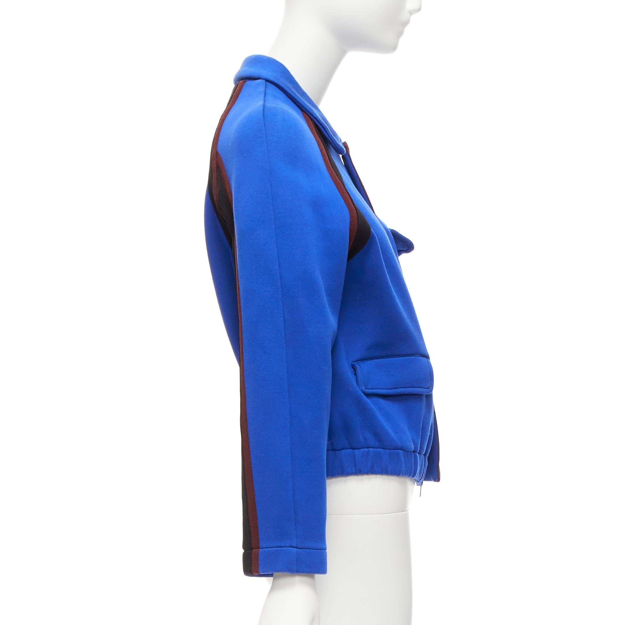 Women's MARNI electric blue track suit raglan bomber jacket IT38 XS For Sale