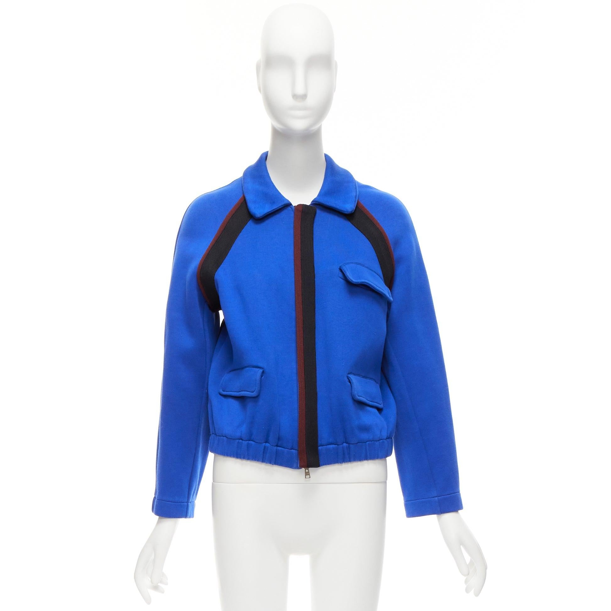 MARNI electric blue track suit raglan bomber jacket IT38 XS For Sale 4