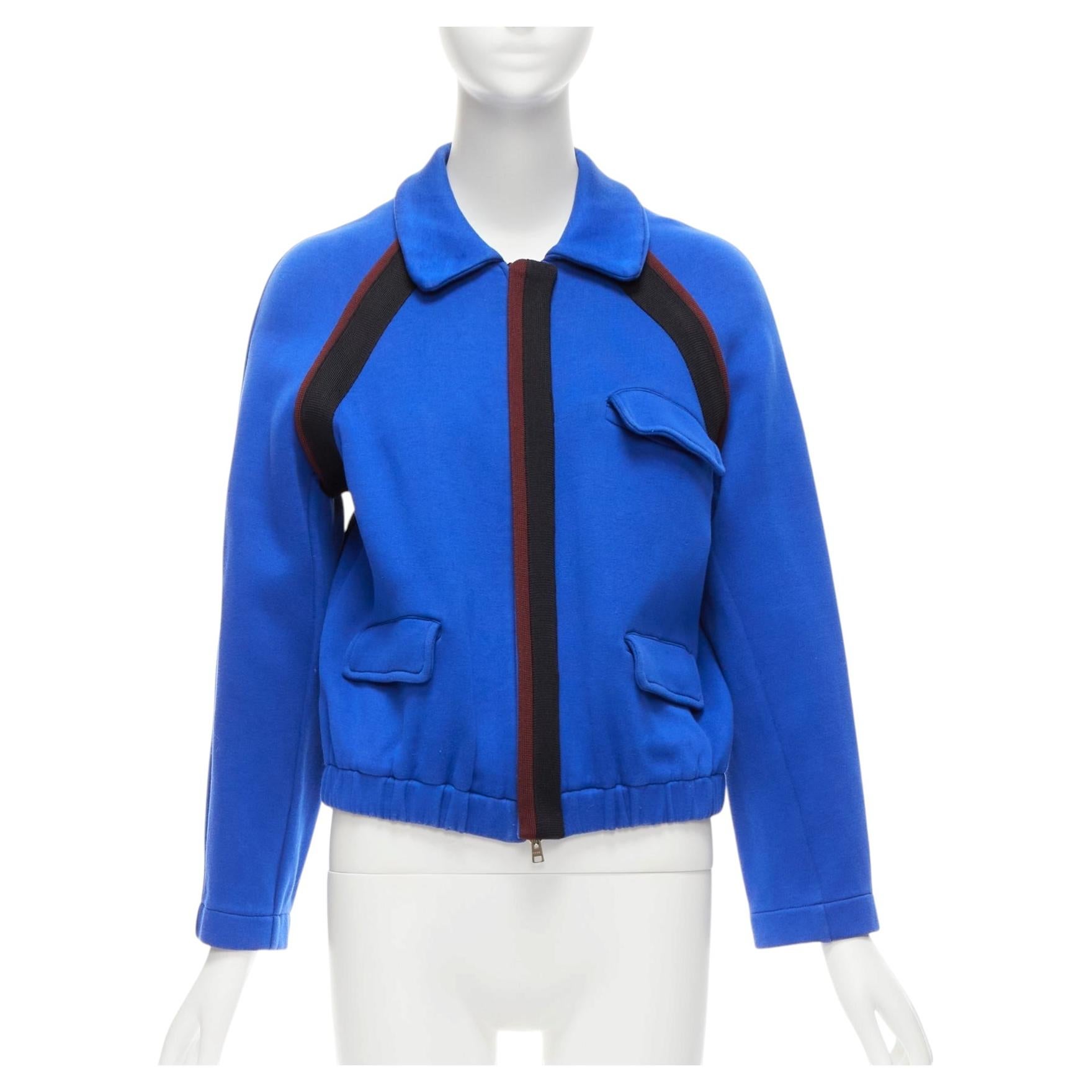 Pre-owned Marni Electric Blue Track Suit Raglan Bomber Jacket It38 Xs