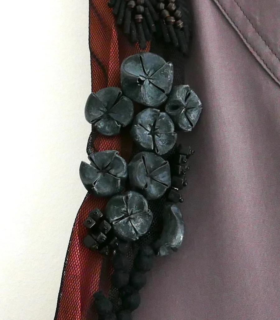 Marni Embellished Neck Silk & Knit Top In Excellent Condition For Sale In London, GB