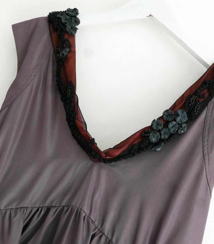 Women's Marni Embellished Neck Silk & Knit Top For Sale