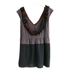 Top in seta e maglia con collo impreziosito Marni