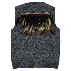 Marni Feather & Gemstone Embellished Sweater Vest