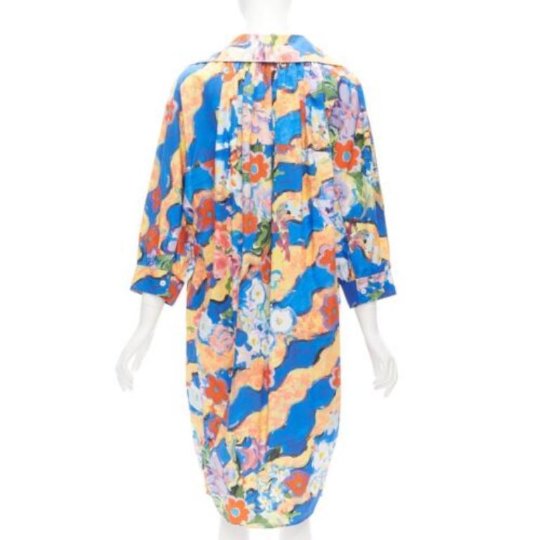 Women's MARNI Flaminia Veronesi 2022 multicolour floral paint batwing dress IT36 XS For Sale