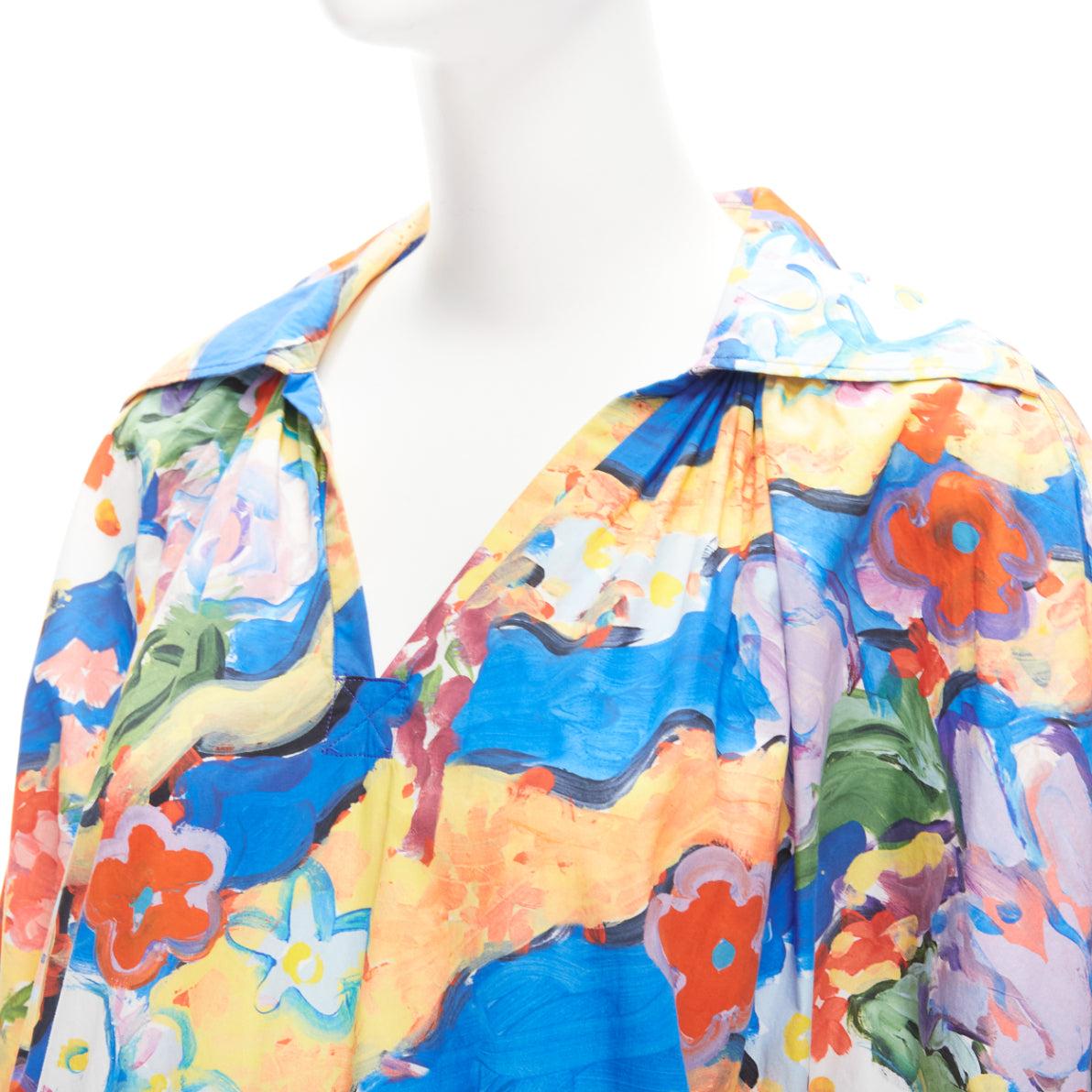 MARNI Flaminia Veronesi 2022 multicolour floral paint batwing dress IT36 XS For Sale 1