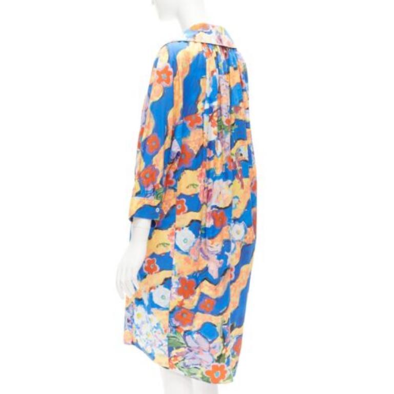 MARNI Flaminia Veronesi 2022 multicolour floral paint batwing dress IT36 XS For Sale 1