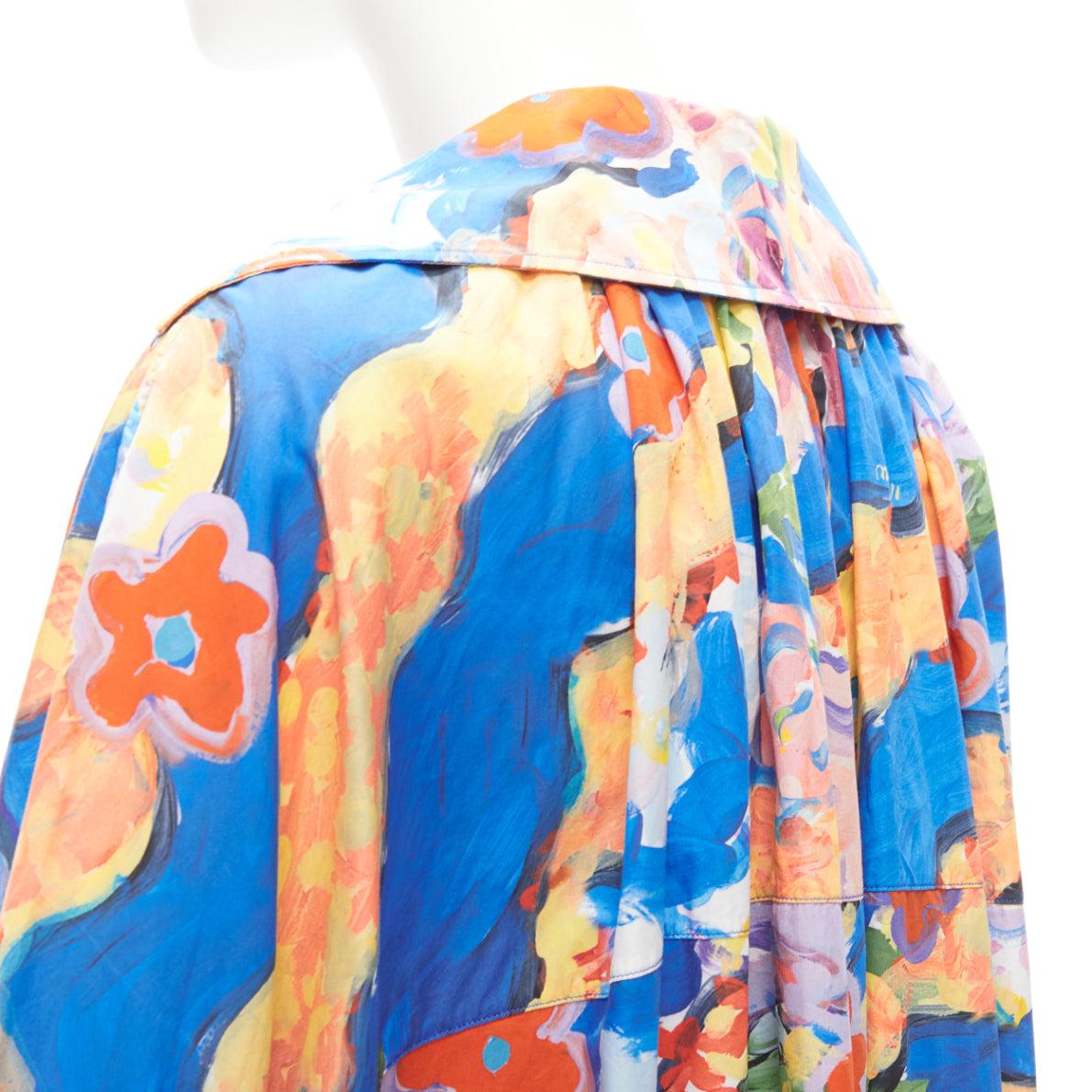 MARNI Flaminia Veronesi 2022 multicolour floral paint batwing dress IT36 XS For Sale 2