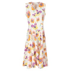 Marni Floral Print Cotton V-Neck Dress Size L