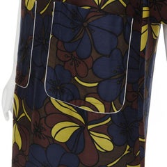 MARNI - Robe trapèze en crêpe de soie avec imprimé floral et poches patch, taille IT 38 XS