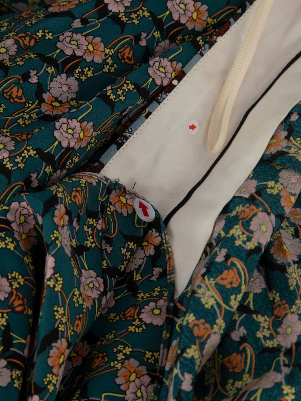 Marni Floral Silk Midi Pleated Skirt Size XL For Sale 1