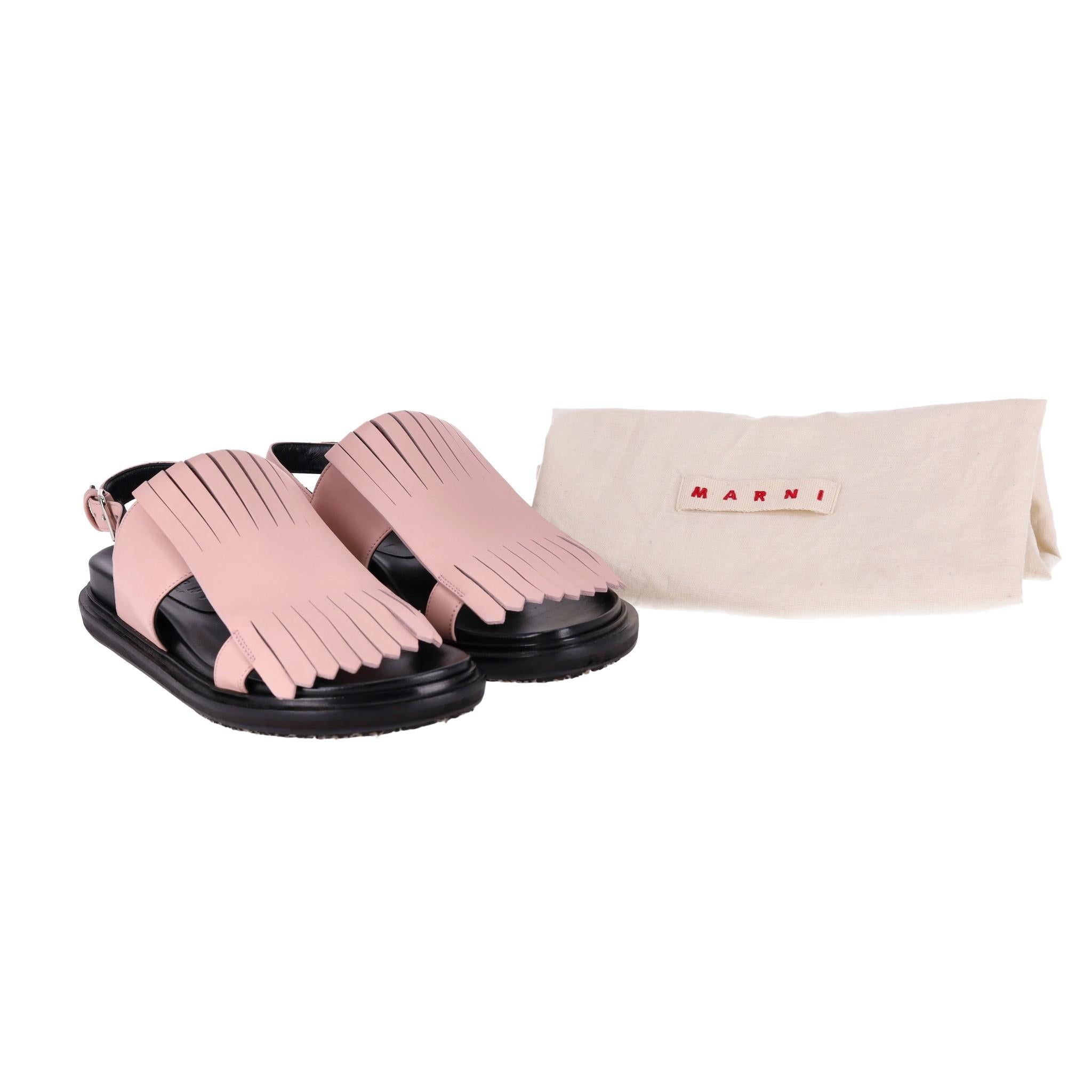 Marni Fringed Leather Sandals 1