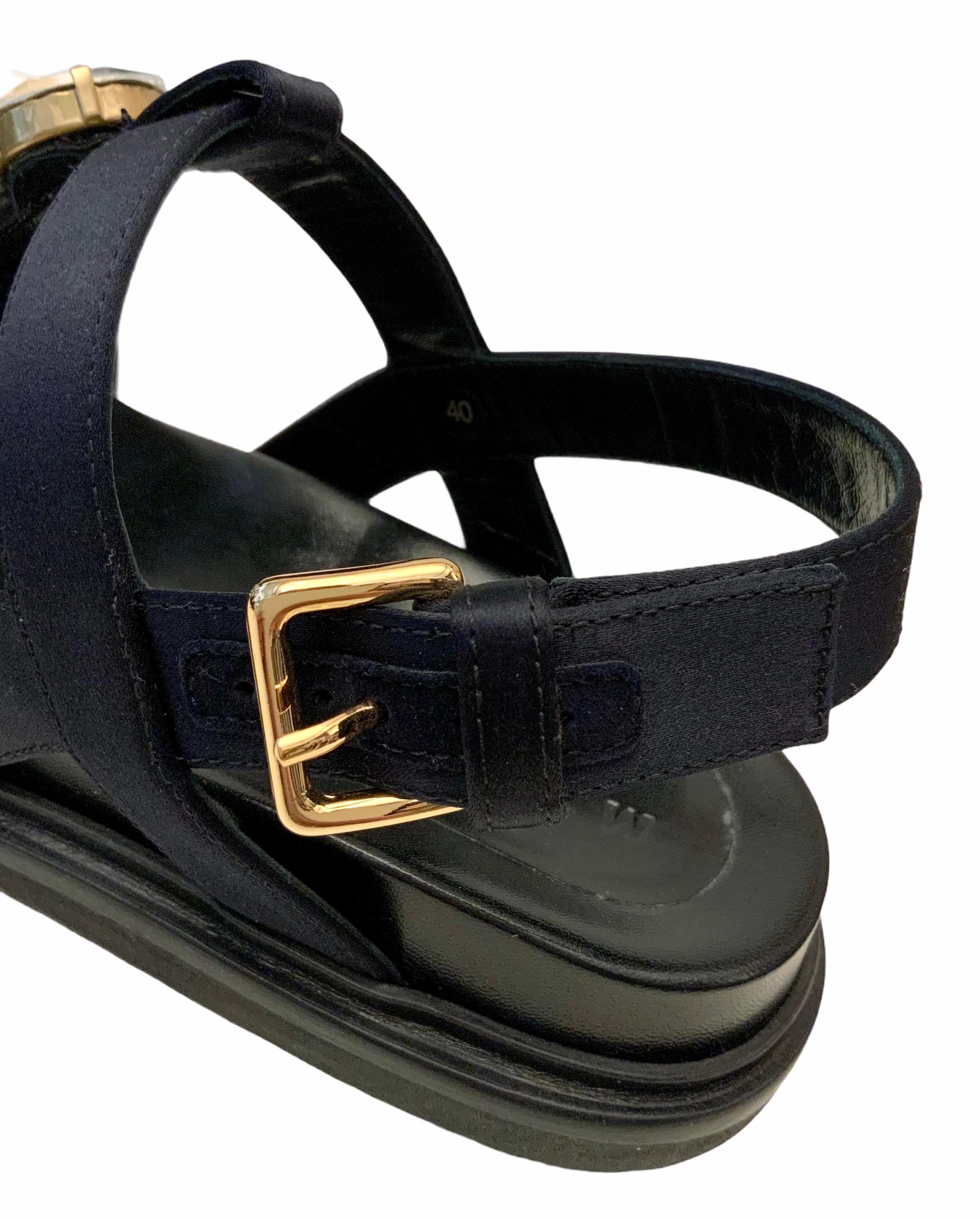 Marni Fussbett Sandalias Adornadas con Cristales en Excelente Estado en Geneva, CH