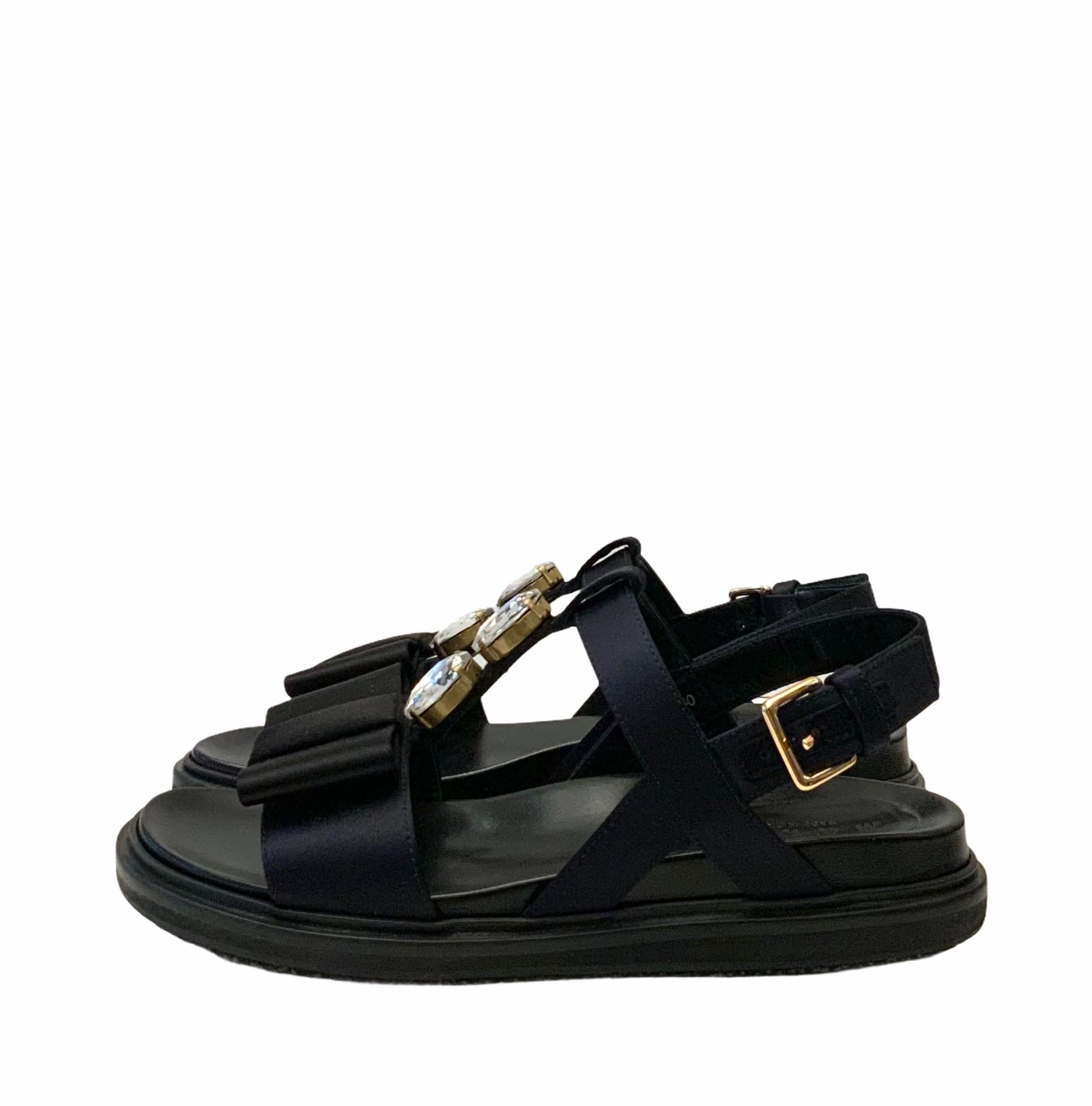 Marni Fussbett Sandalias Adornadas con Cristales 1
