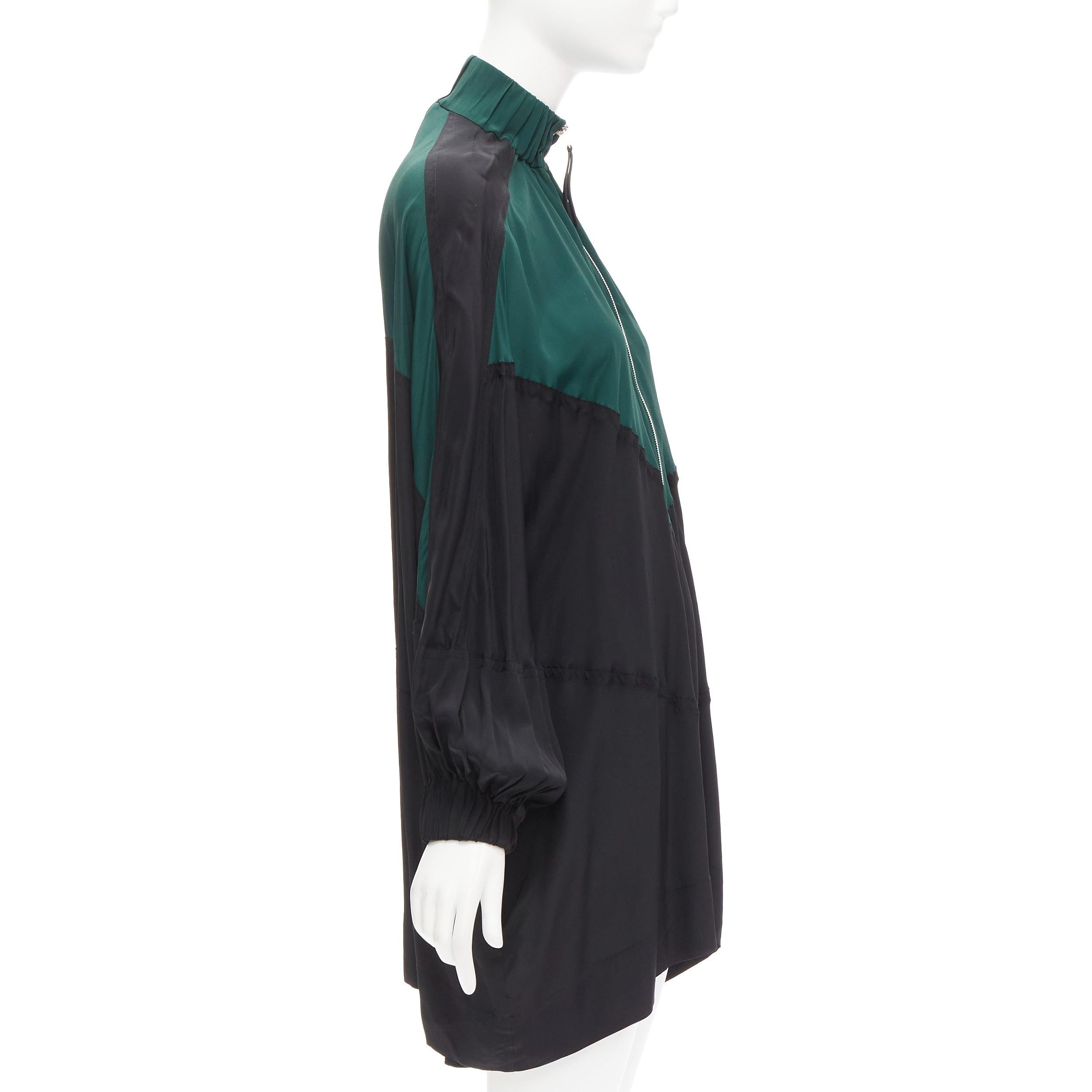MARNI Grün Schwarzer und schwarzer Farbblock-Fledermaus track-Anzug inspirierter Kleid IT36 XS im Zustand „Gut“ im Angebot in Hong Kong, NT