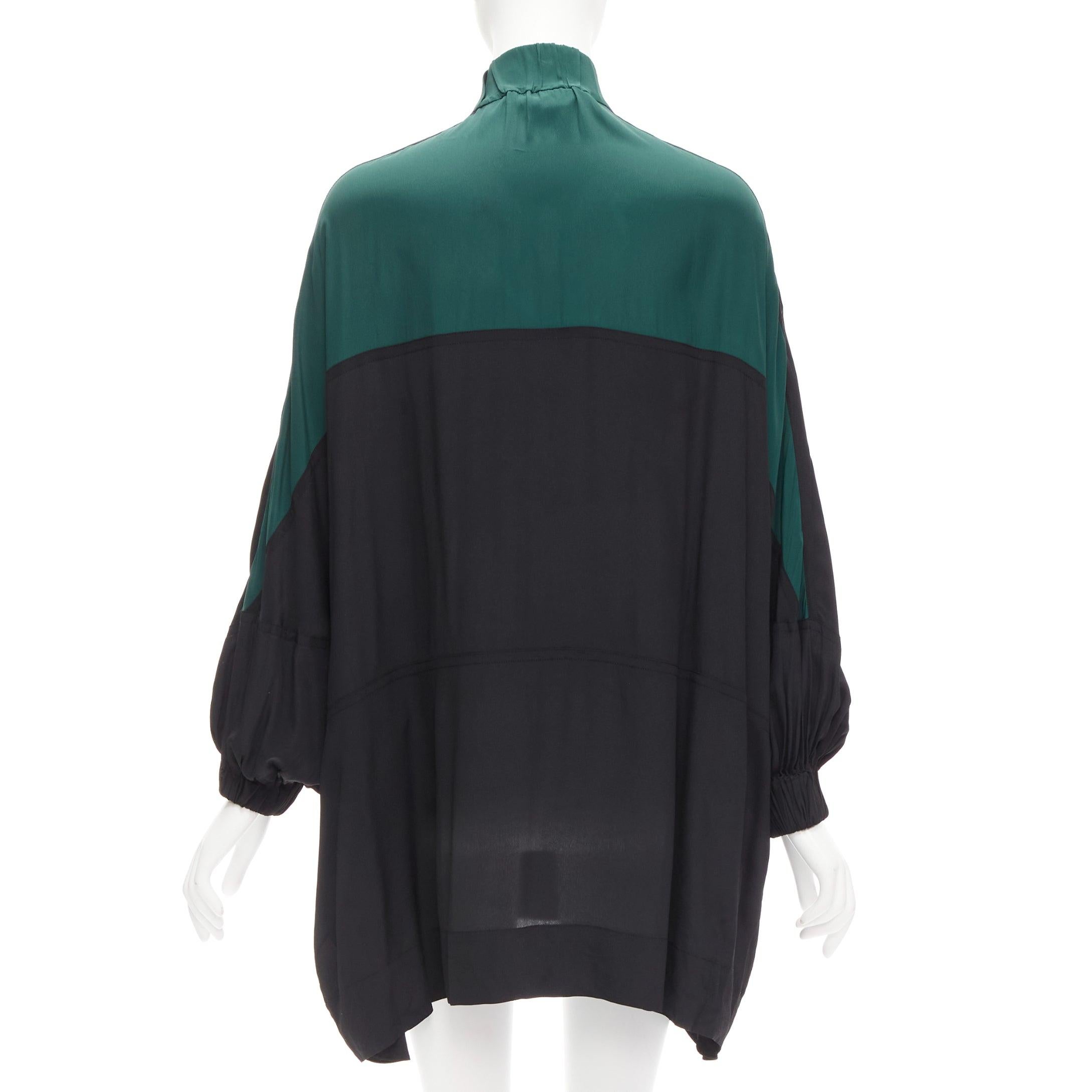 MARNI green black colorblock batwing track suit inspired dress IT36 XS In Good Condition In Hong Kong, NT