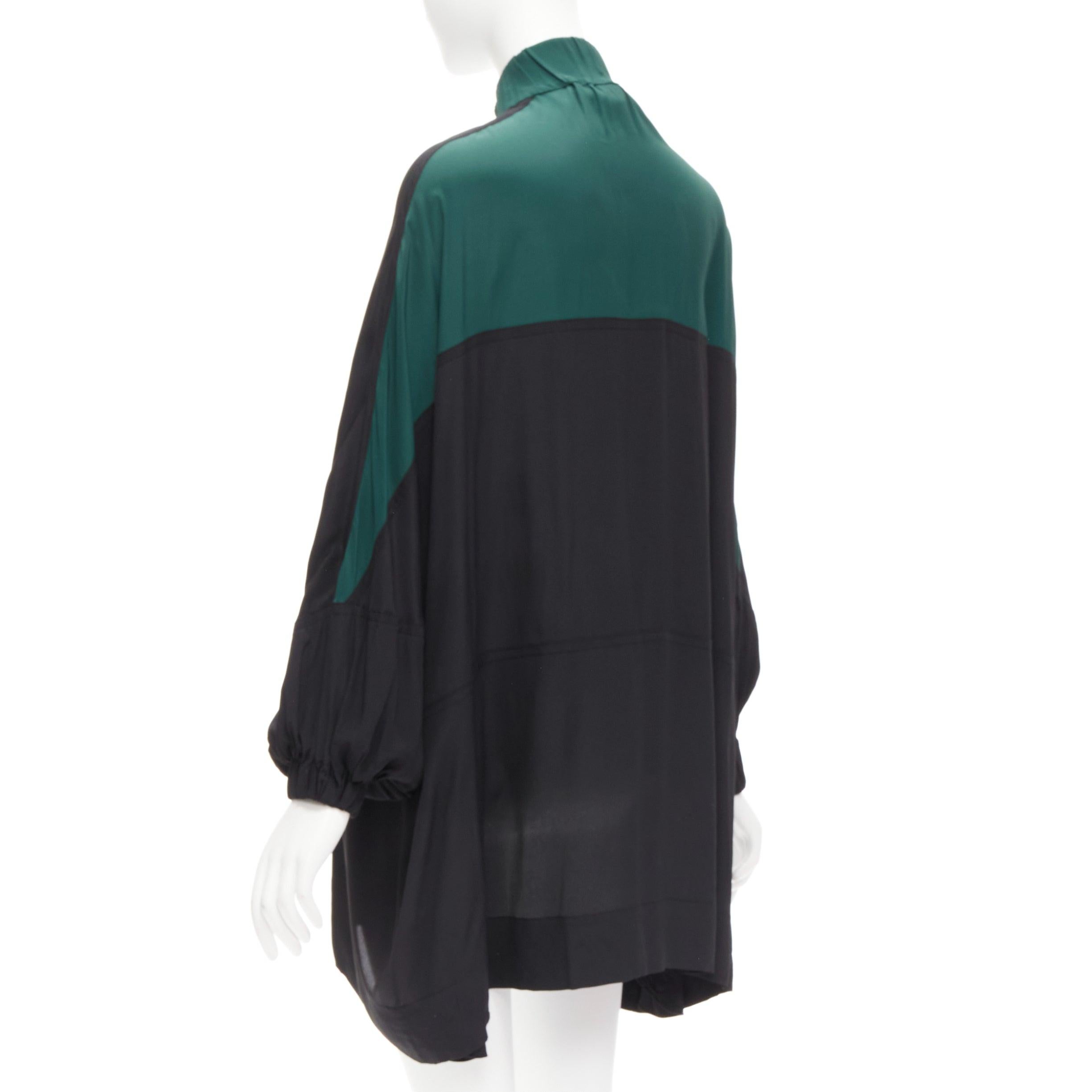 MARNI Grün Schwarzer und schwarzer Farbblock-Fledermaus track-Anzug inspirierter Kleid IT36 XS im Angebot 1