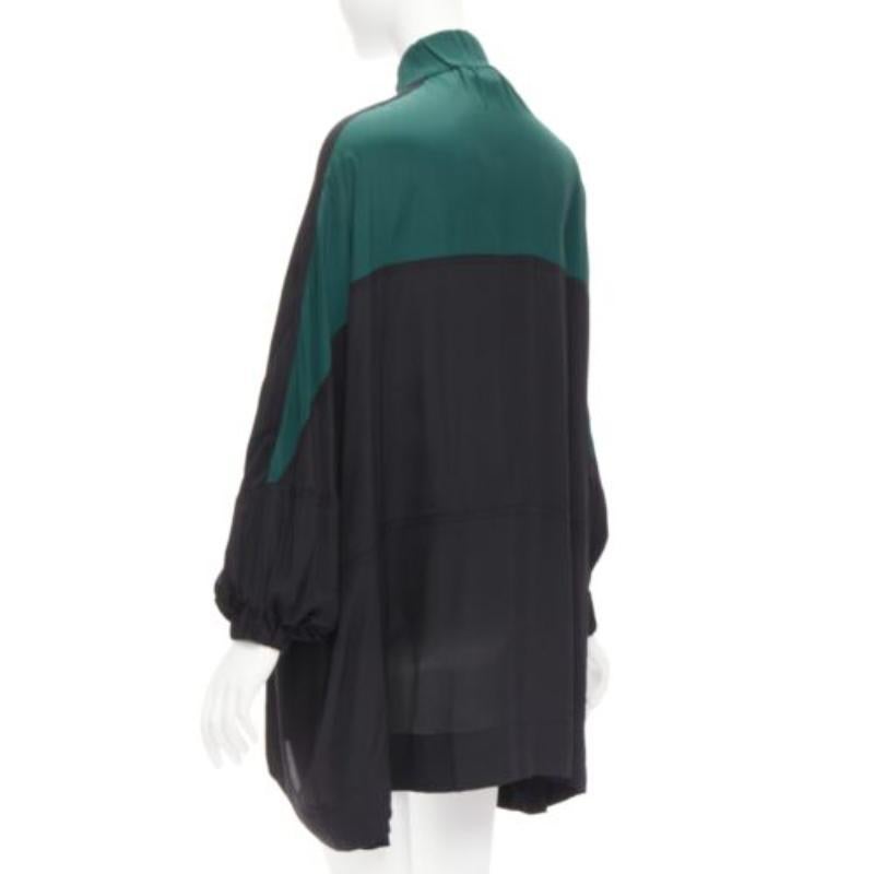 MARNI green black colorblock batwing track suit inspired dress IT36 XS For Sale 1