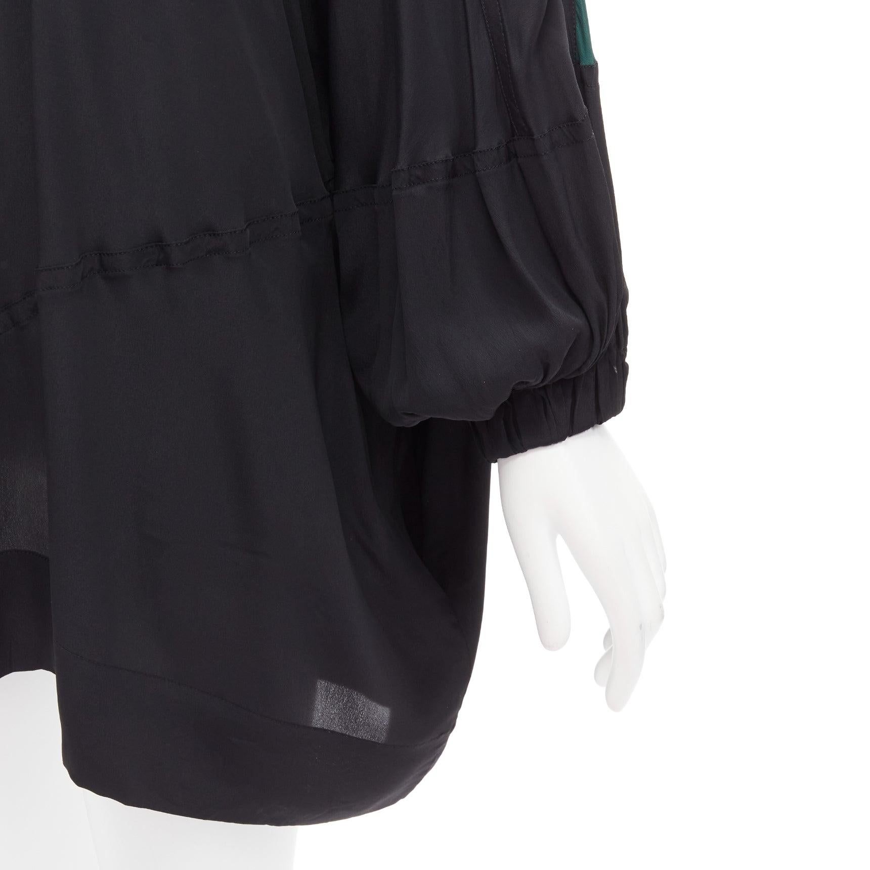 MARNI Grün Schwarzer und schwarzer Farbblock-Fledermaus track-Anzug inspirierter Kleid IT36 XS im Angebot 3