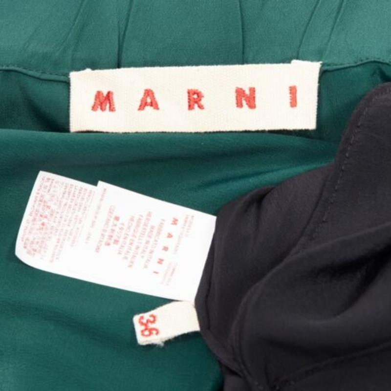 MARNI green black colorblock batwing track suit inspired dress IT36 XS For Sale 3