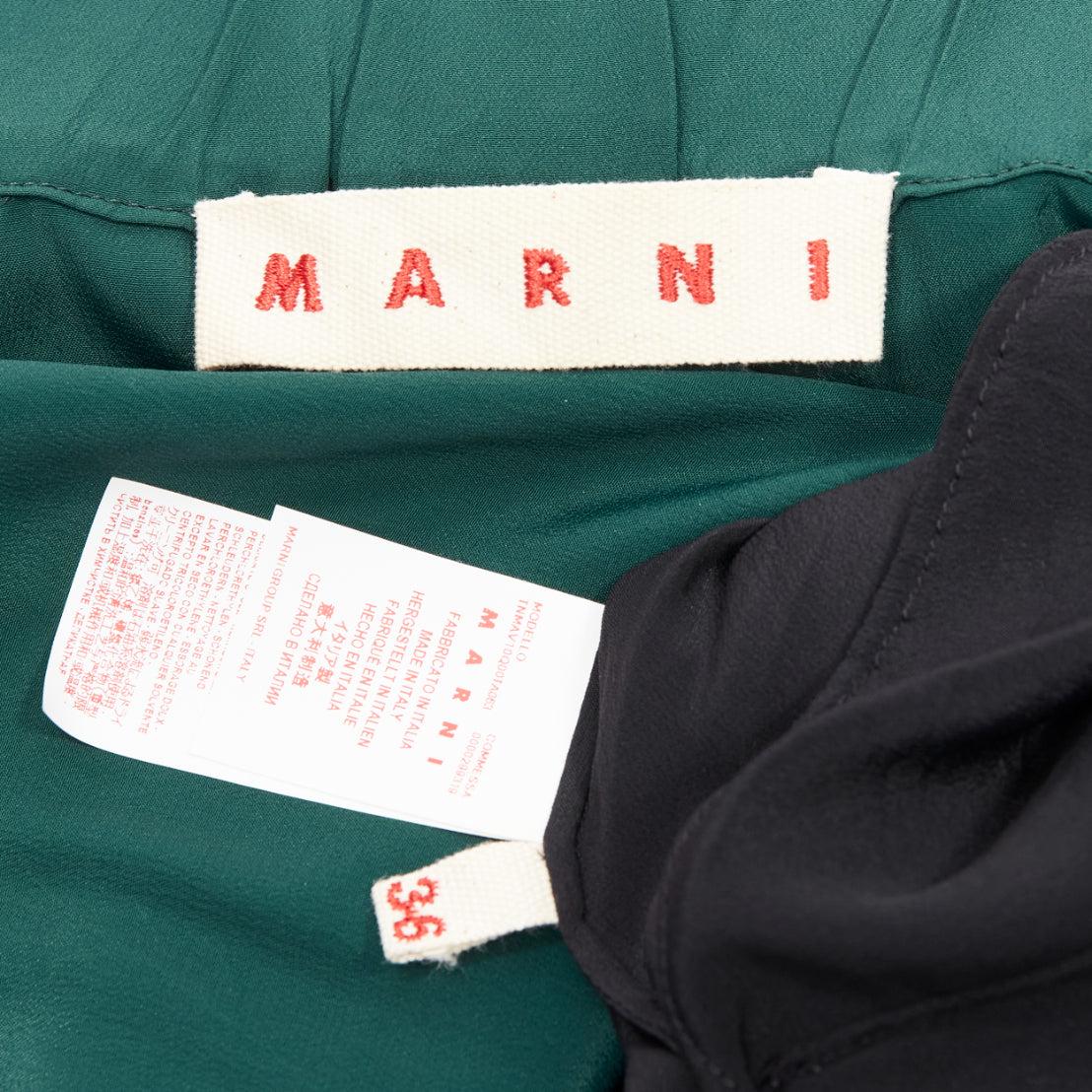 MARNI green black colorblock batwing track suit inspired dress IT36 XS 4
