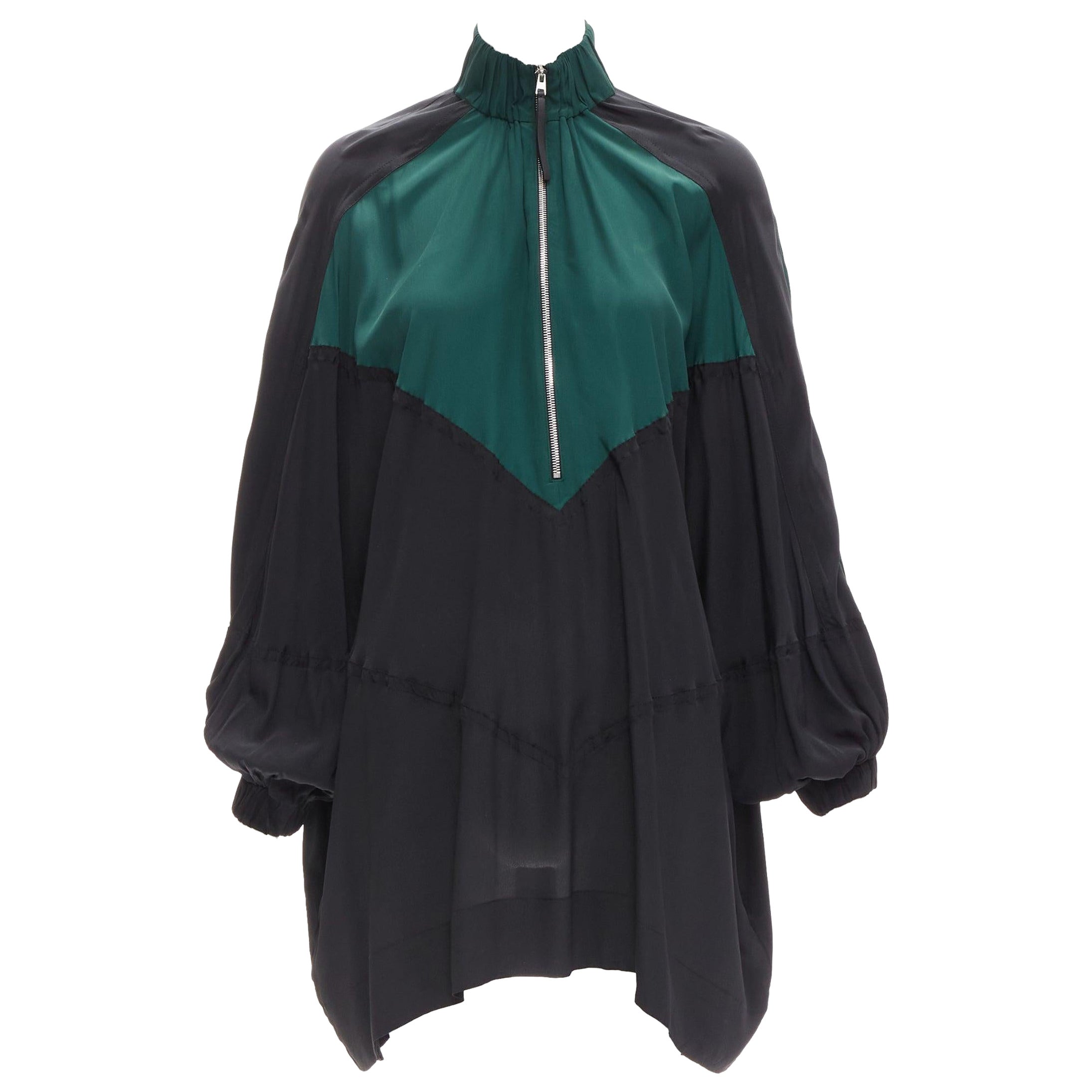 MARNI green black colorblock batwing track suit inspired dress IT36 XS