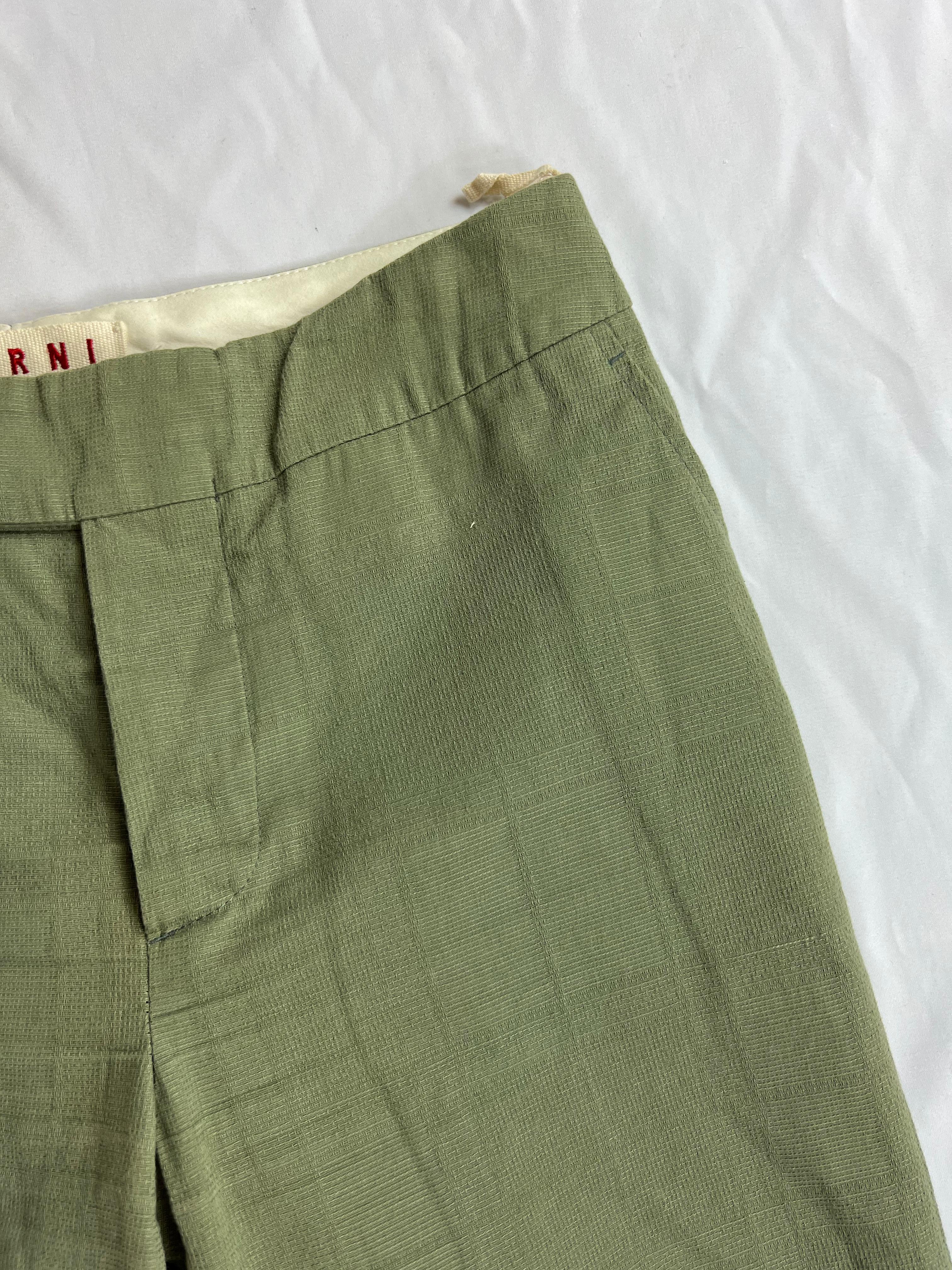 Gray Marni Green Capri Pants, Size 40 For Sale