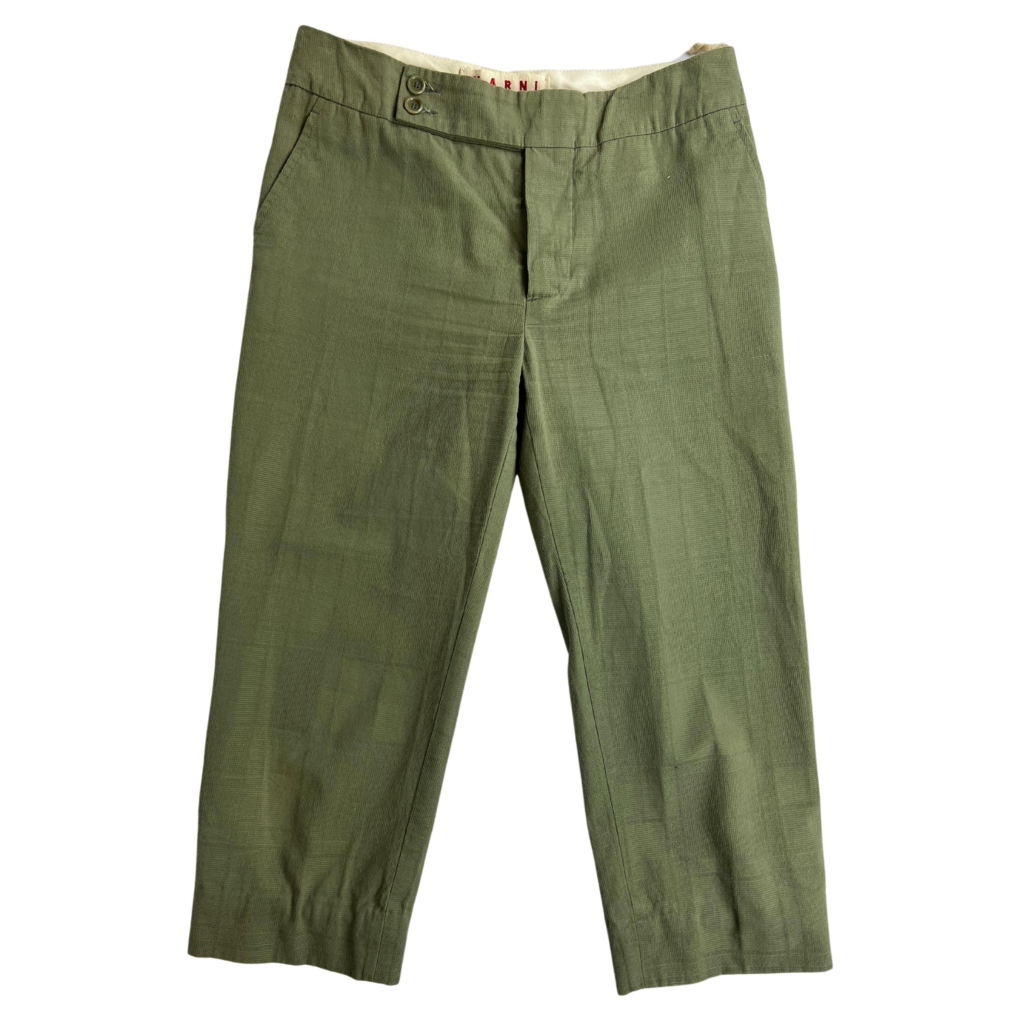 Marni Green Capri Pants, Size 40 For Sale