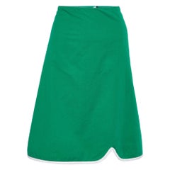Marni jupe de longueur genou en coton vert avec bordure contrastée L