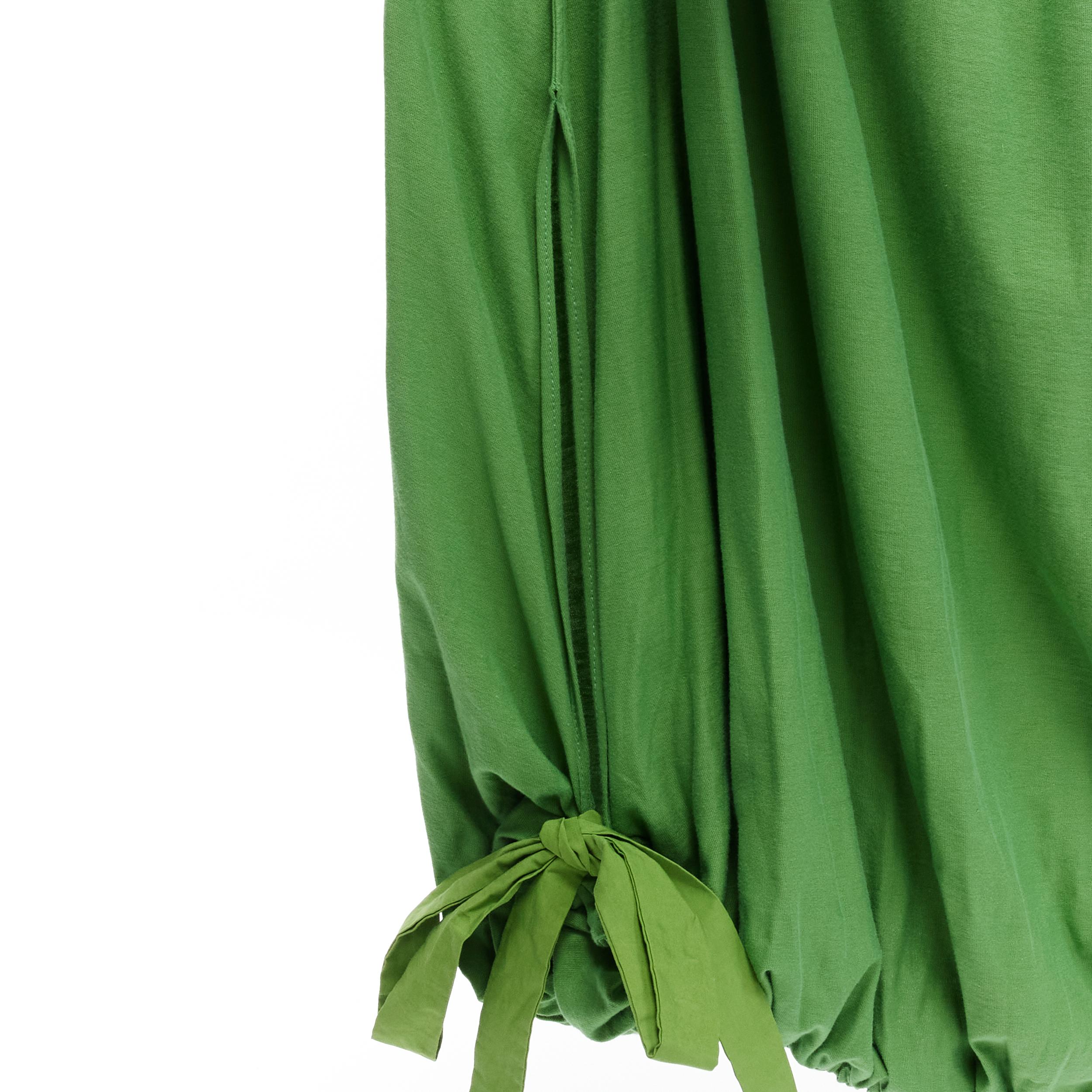 MARNI green cotton waist grosgrain bow drawstring hem t-shirt dress IT38 XS For Sale 3