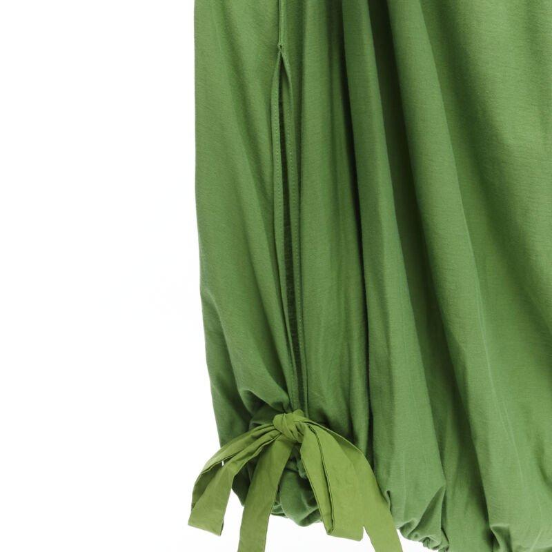 MARNI green cotton waist grosgrain bow drawstring hem t-shirt dress IT38 XS For Sale 5