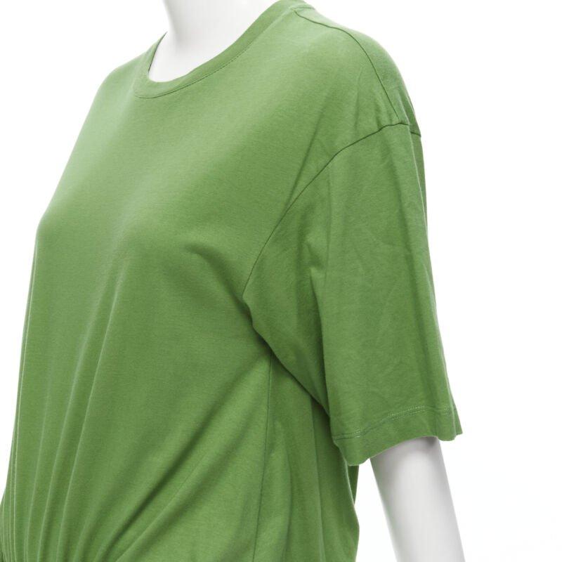 MARNI green cotton waist grosgrain bow drawstring hem t-shirt dress IT38 XS For Sale 2