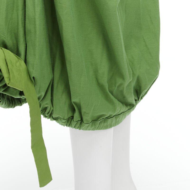 MARNI green cotton waist grosgrain bow drawstring hem t-shirt dress IT38 XS For Sale 4
