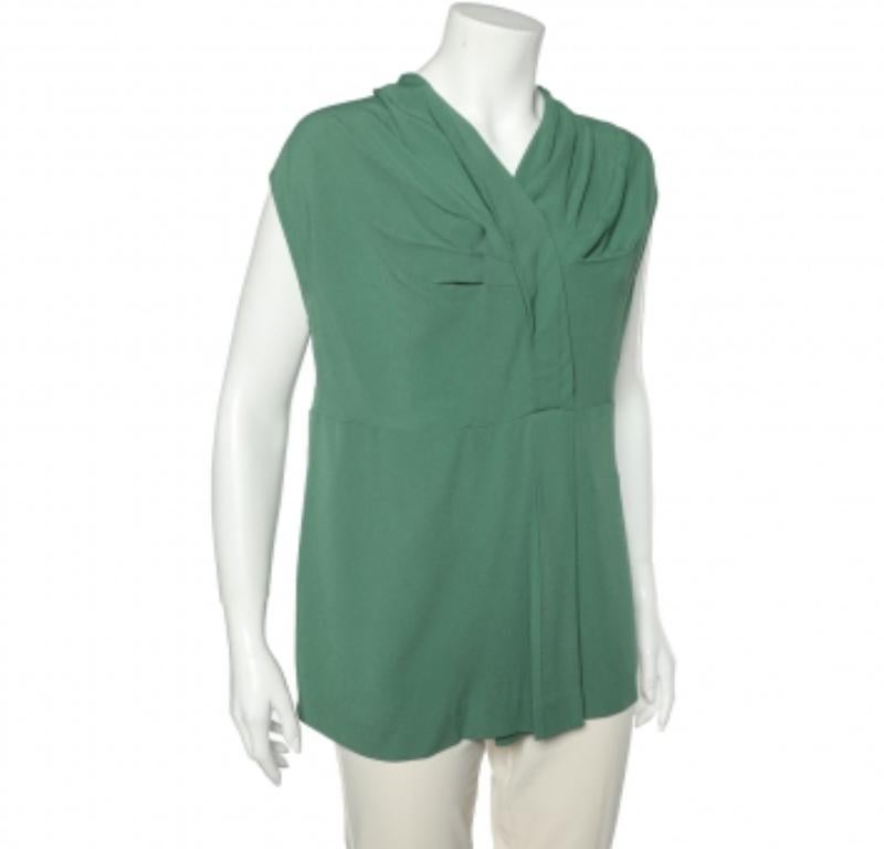 Marni Top drapeado de crepé verde M Gris en venta