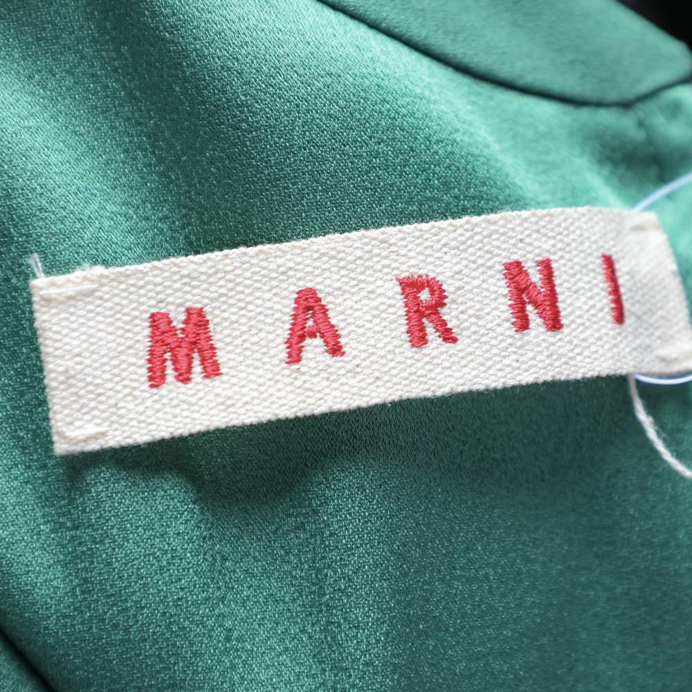 Women's Marni Green Crepe Draped Top M