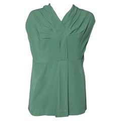 Marni Green Crepe Draped Top M