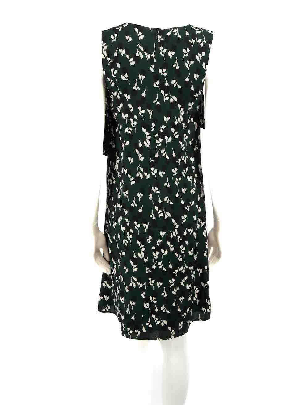 Marni Green Floral Print Knee Length Dress Size XS In Good Condition For Sale In London, GB