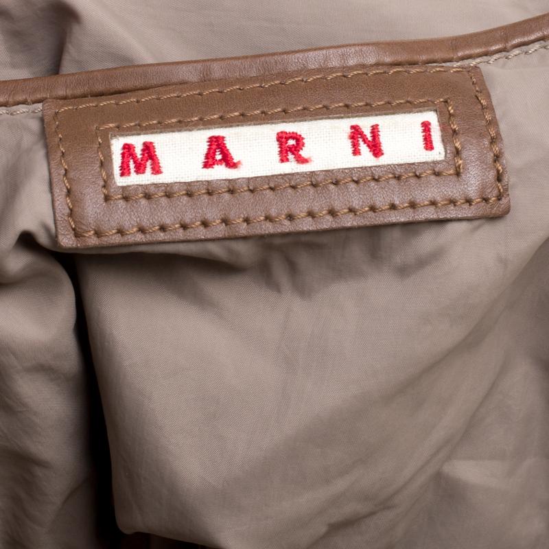 Women's Marni Green Leather Kiss Lock Frame Shoulder Bag