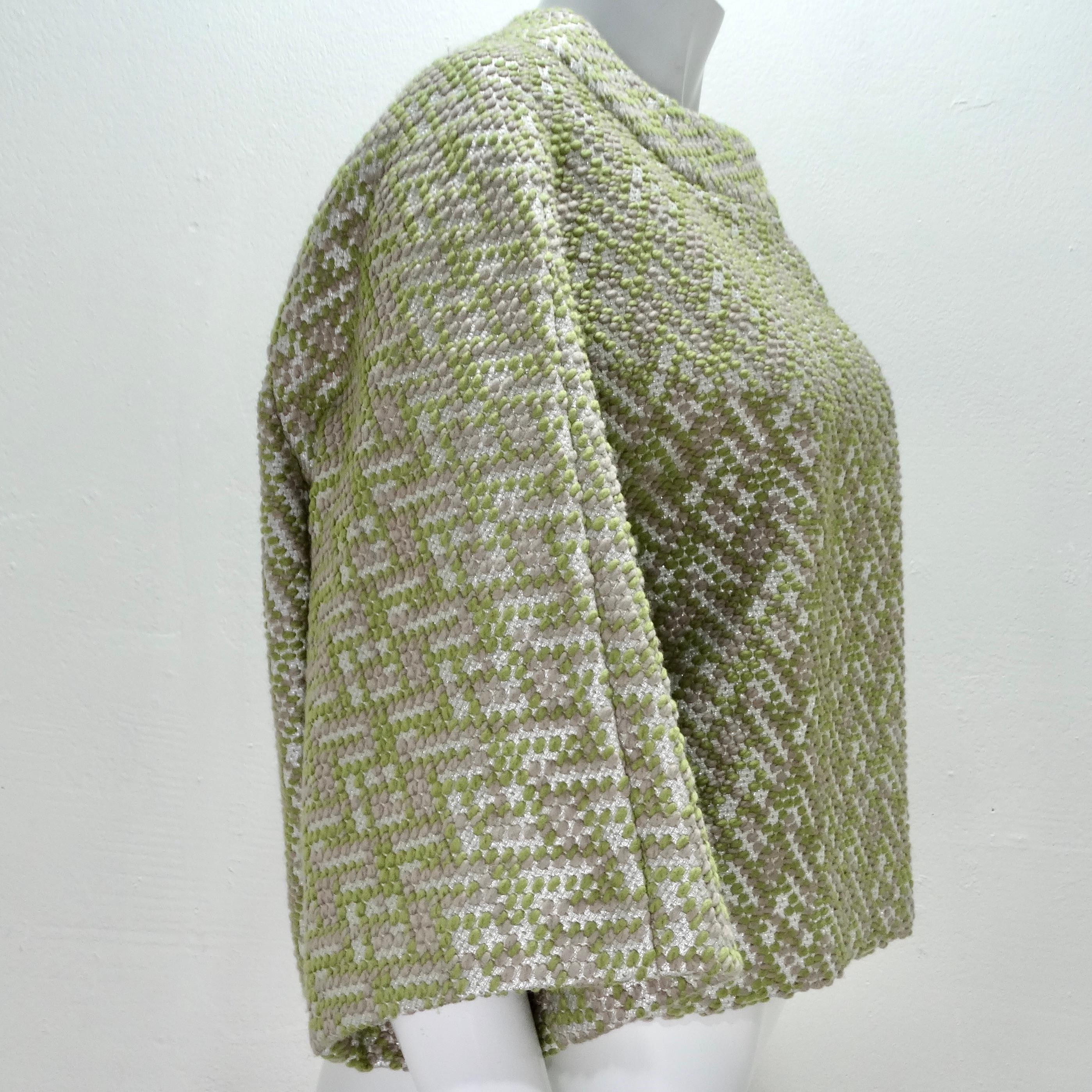 Marni Green Metallic Knit Jacket 1
