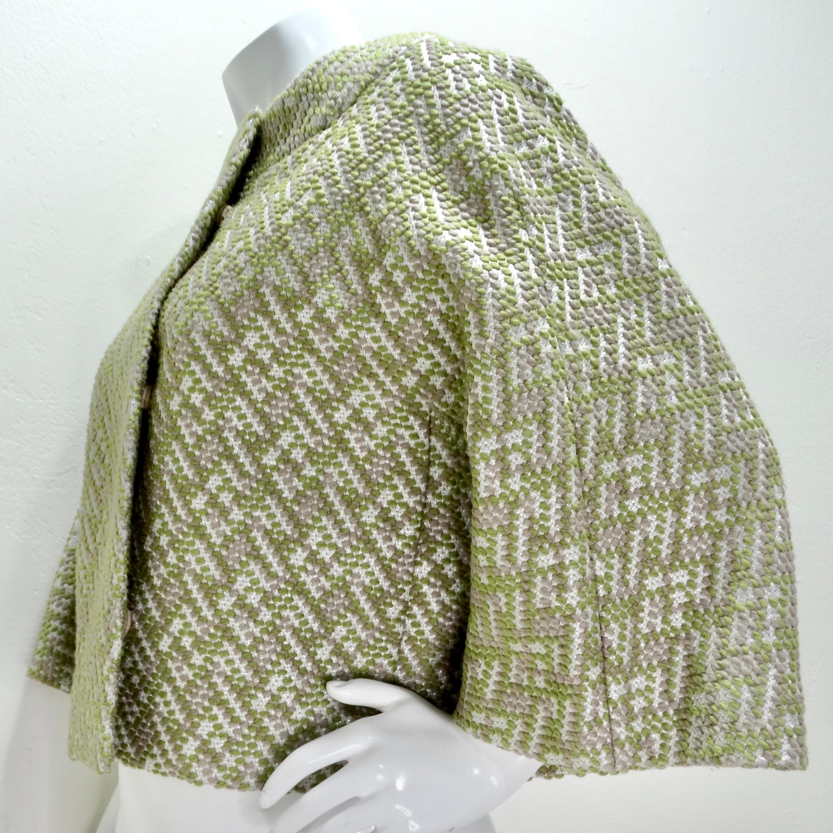 Marni Green Metallic Knit Jacket 3